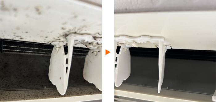 エアコンクリーニング吹き出し口のクリーニング例