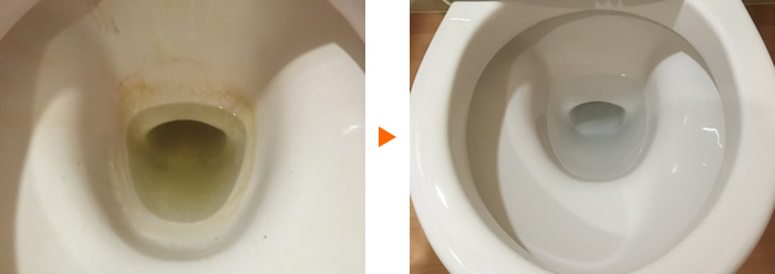 トイレ便器のクリーニング例
