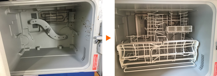 ビルトイン食洗機のクリーニング例