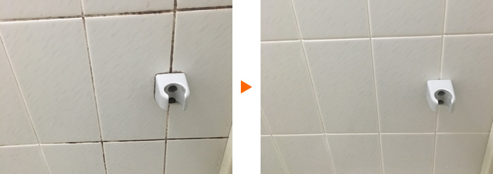 浴室タイルの壁のクリーニング例