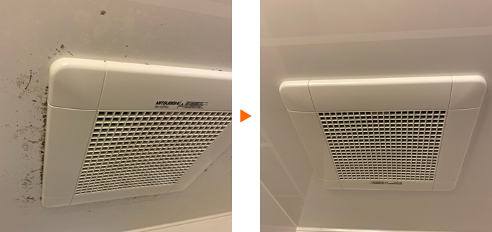 浴室天井・換気扇カバーのクリーニング例
