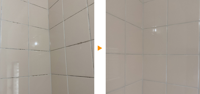 お風呂のタイル壁のお掃除例