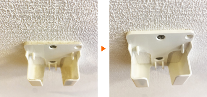 キッチン収納棚のクリーニング例 リモコンホルダーのお掃除例
