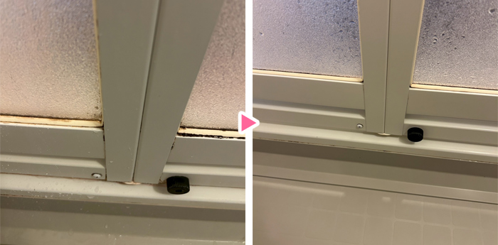 浴室ドア周りのクリーニング例