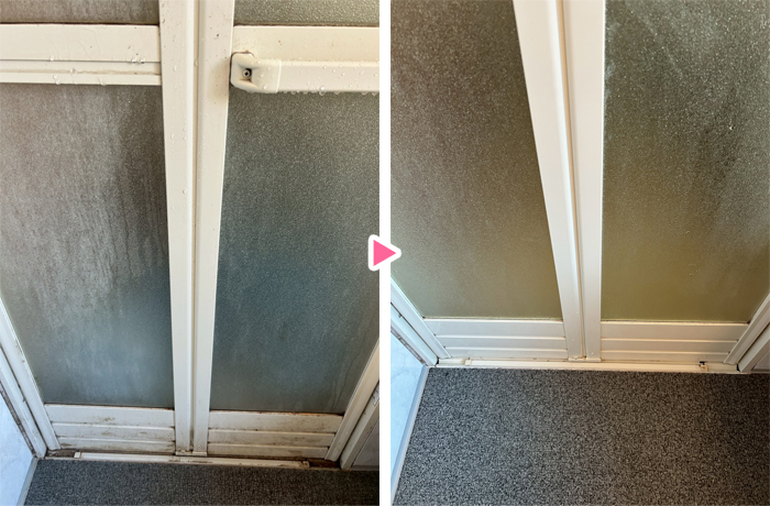 浴室ドア周りのクリーニング例