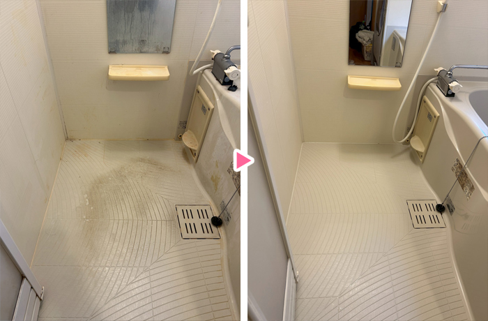浴室床周りのお掃除例