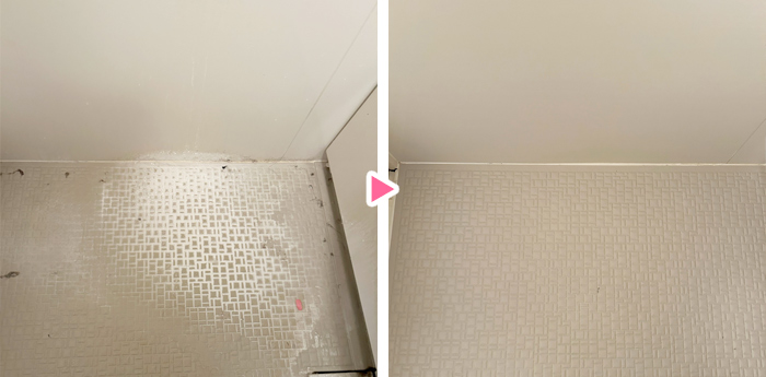 浴室床周りのクリーニング例